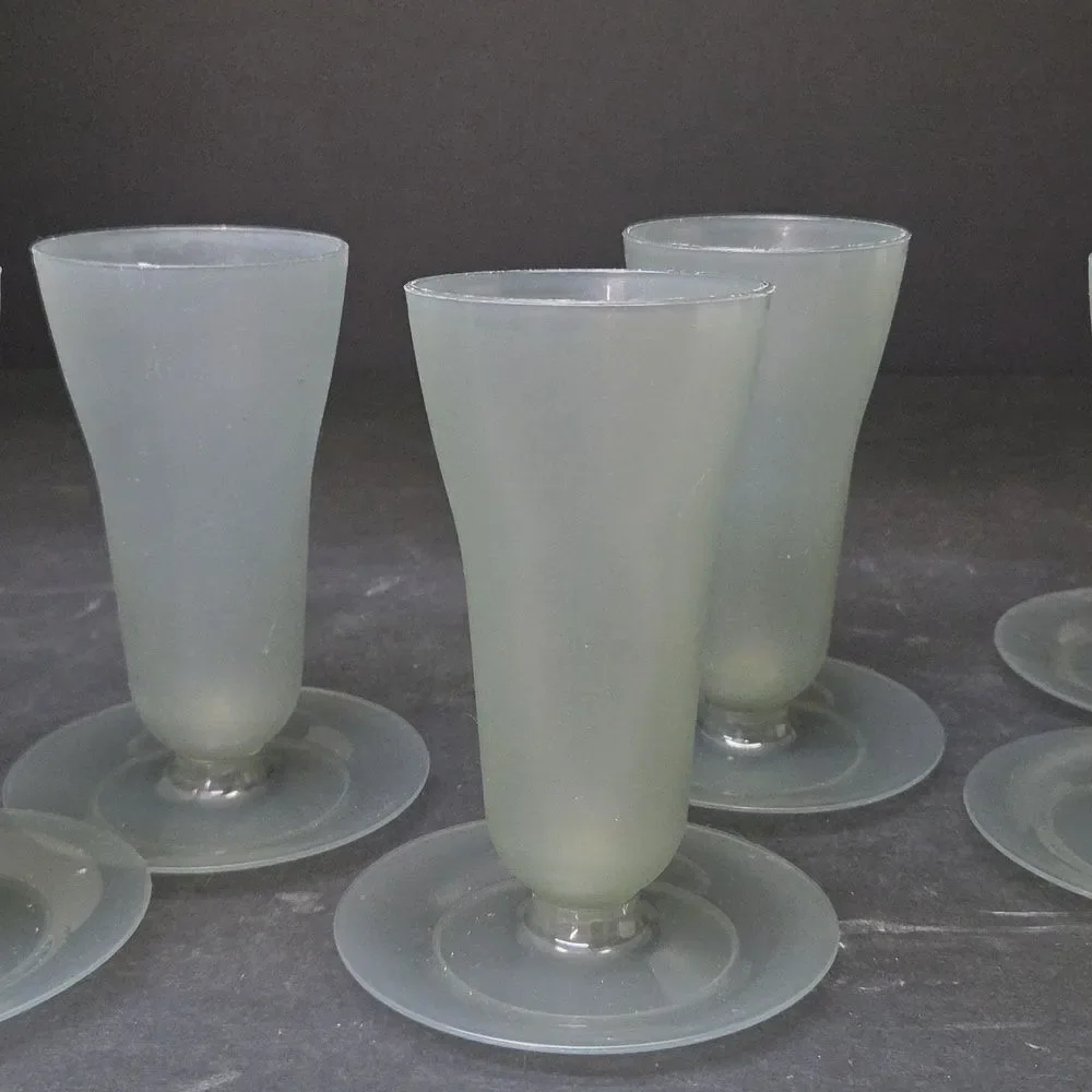 Vintage Tupperware Cups 754 Tall Sundae Parfait Set‎ Of 6 Smoke Gray